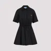 Prada Women Re-nylon Shirt Dress In Nero