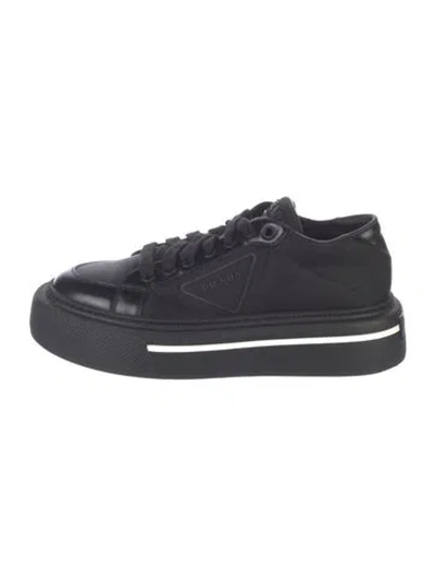 Pre-owned Prada Nylon Chunky Sneakers In Black