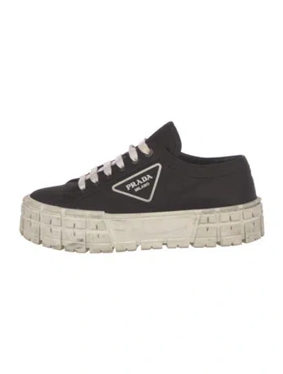 Pre-owned Prada Nylon Chunky Sneakers In Black