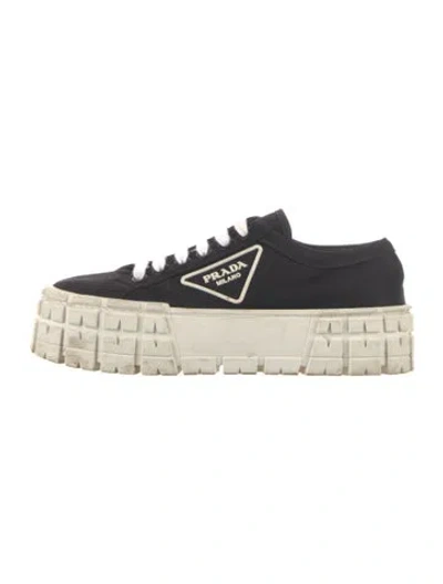 Pre-owned Prada Nylon Chunky Sneakers In Black