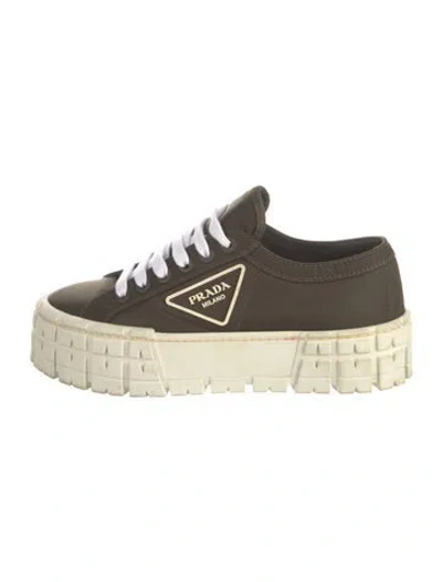 Pre-owned Prada Nylon Chunky Sneakers In Green
