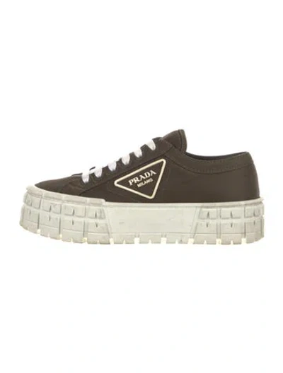 Pre-owned Prada Nylon Chunky Sneakers In Green