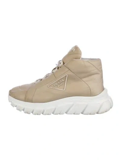 Pre-owned Prada Nylon Chunky Sneakers In Neutrals