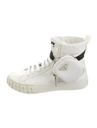 Pre-owned Prada Nylon Chunky Sneakers In White