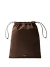 Prada Nylon Clutch In Dark Brown In Brown