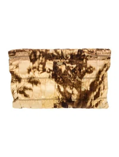 Pre-owned Prada Nylon Clutch In Neutral