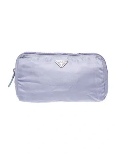 Pre-owned Prada Nylon Clutch Vintage In Blue