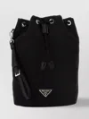Prada Nylon Clutch With Detachable Strap And Reinforced Base In Black