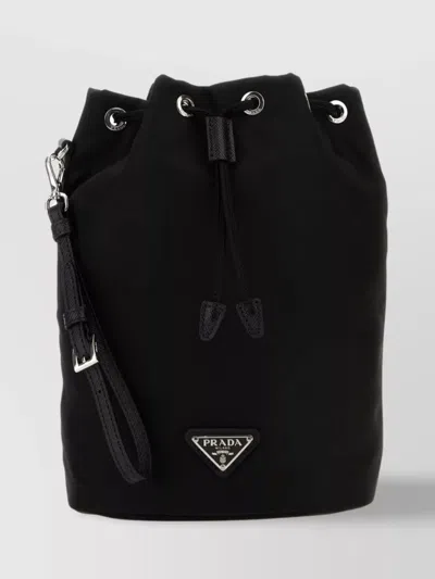 Prada Nylon Clutch With Detachable Strap And Reinforced Base In Black