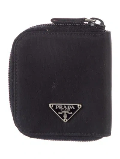 Pre-owned Prada Nylon Coin Pouch In Black