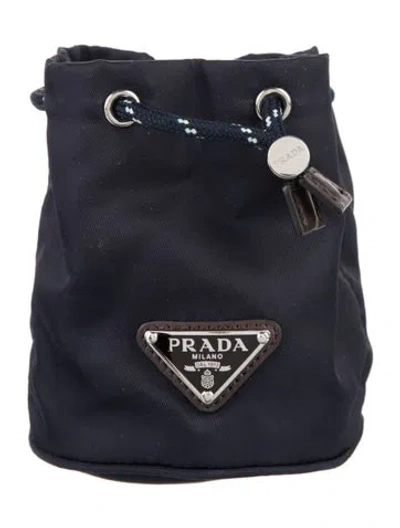 Pre-owned Prada Nylon Coin Pouch In Blue