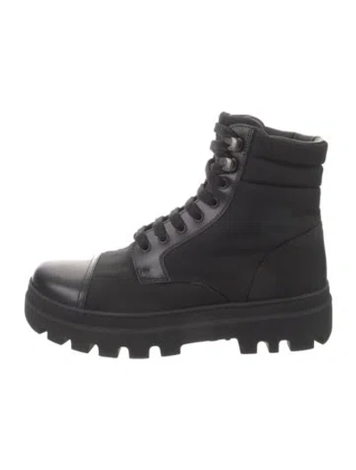 Pre-owned Prada Nylon Combat Boots In Black