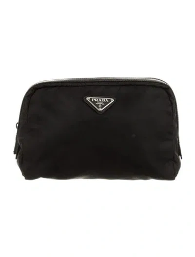 Pre-owned Prada Nylon Cosmetic Bag In Black