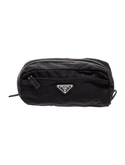 Pre-owned Prada Nylon Cosmetic Bag In Black
