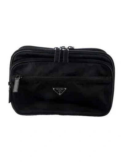 Pre-owned Prada Nylon Cosmetic Bag In Black