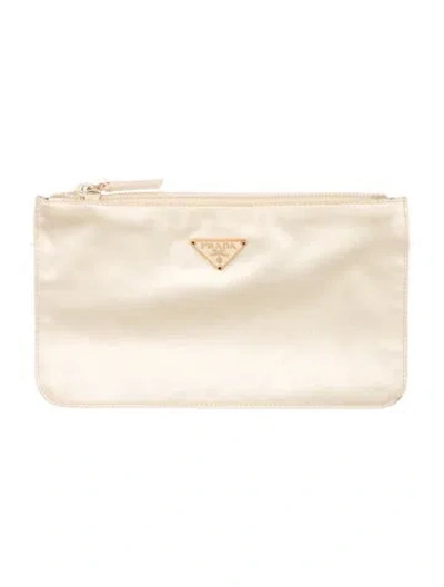 Pre-owned Prada Nylon Cosmetic Pouch In Neutral