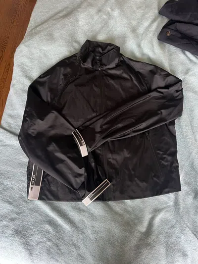 Pre-owned Prada Nylon Cropped Jacket Black Size M 18 Collection