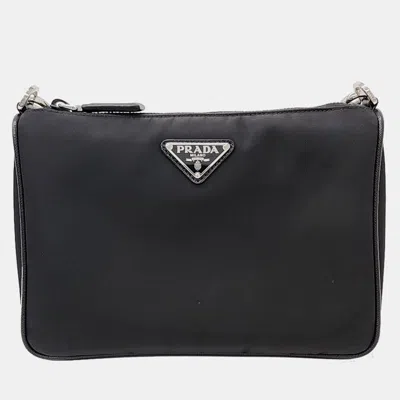Pre-owned Prada Nylon Crossbody Bag In Black