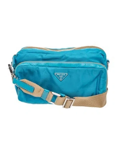 Pre-owned Prada Nylon Crossbody Bag In Blue