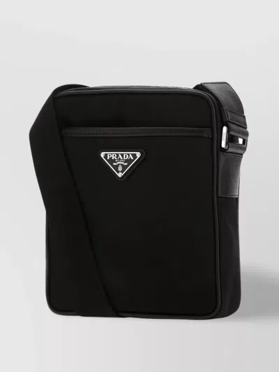 Prada Nylon Crossbody Bag With Detachable Logoed Accessory