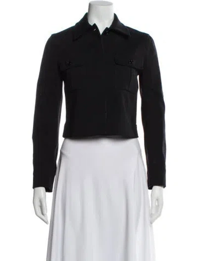 Pre-owned Prada Nylon Denim Jacket In Black