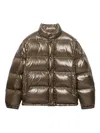 Prada Medium Weight Down Jacket With High Collar In Brown