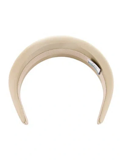 Pre-owned Prada Nylon Enameled Logo Headband In Neutral