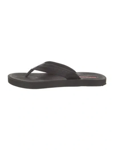 Pre-owned Prada Nylon Flip Flops In Black