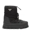 Prada Men's Nylon Gabardine Apres Ski Boots In Black