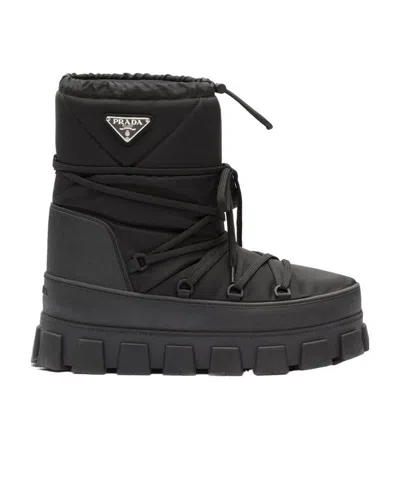 Prada Nylon Gabardine Après Ski Booties In Black