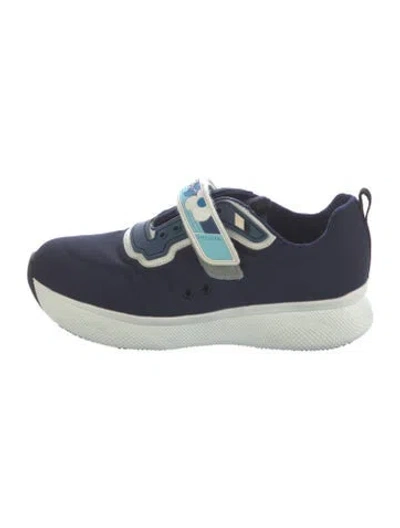 Pre-owned Prada Nylon Graphic Print Athletic Sneakers In Blue