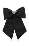 Prada Womens Black Re-nylon Brand-plaque Recycled-nylon Hair Clip In Black