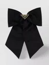 Prada Womens Black Re-nylon Brand-plaque Recycled-nylon Hair Clip In Black