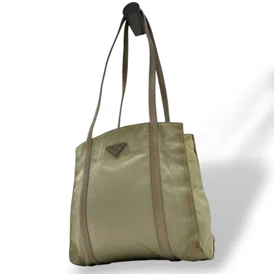 Pre-owned Prada Nylon Handbag Tote Bag () In Sand