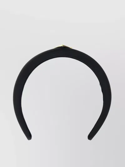Prada Nylon Headband Gold-tone Hardware In Black