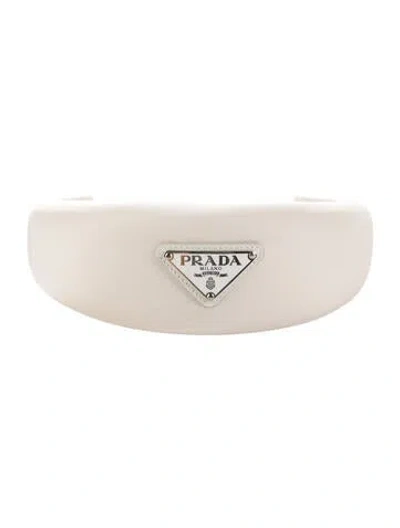 Pre-owned Prada Nylon Headband In White