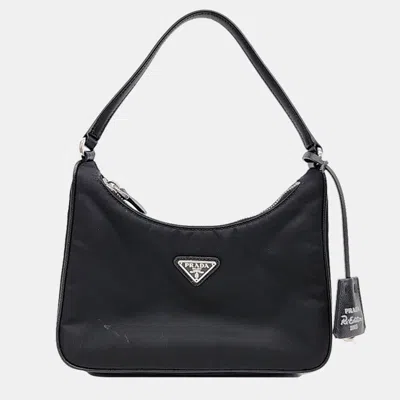 Pre-owned Prada Black Nylon Hobo Bag