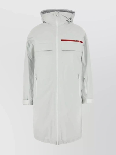 PRADA NYLON HOODED PUFFER WITH ELASTICATED CUFFS