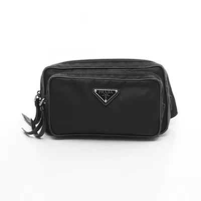 Pre-owned Prada Nylon Leather Fanny Pack () In Black