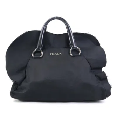 Pre-owned Prada Nylon Leather Handbag () In Black