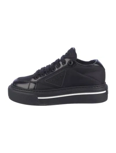 Pre-owned Prada Nylon Leather Trim Embellishment Sneakers In Multi