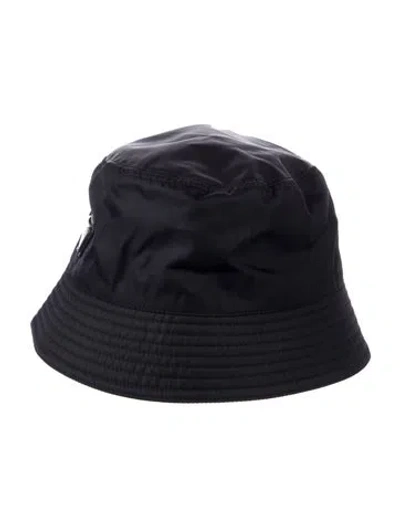 Pre-owned Prada Nylon Logo Bucket Hat In Blue