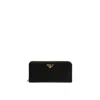 Prada Nylon Logo Wallet In Black