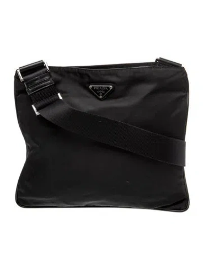 Pre-owned Prada Nylon Messenger Bag In Black