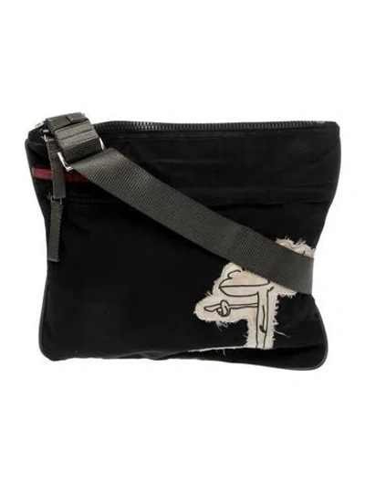 Pre-owned Prada Nylon Messenger Bag In Black