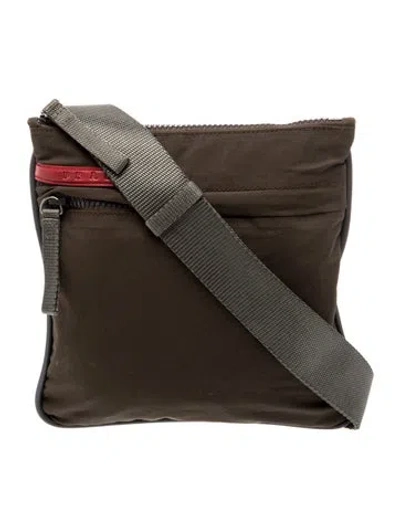 Pre-owned Prada Nylon Messenger Bag In Brown