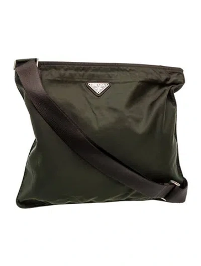 Pre-owned Prada Nylon Messenger Bag In Green