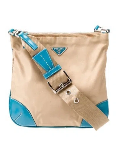 Pre-owned Prada Nylon Messenger Bag In Neutral