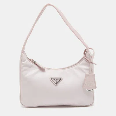 Prada Nylon Mini Re-edition 2000 Shoulder Bag In Pink