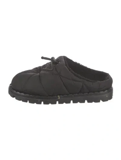 Pre-owned Prada Nylon Mules In Black